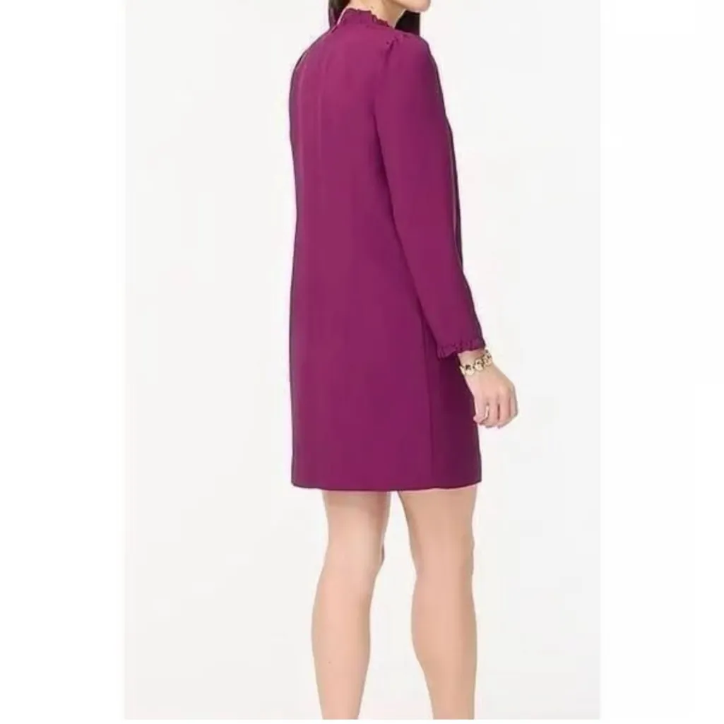 J. Crew Long Sleeve Sheath Mini Dress in Magenta Size 6 - Image 2