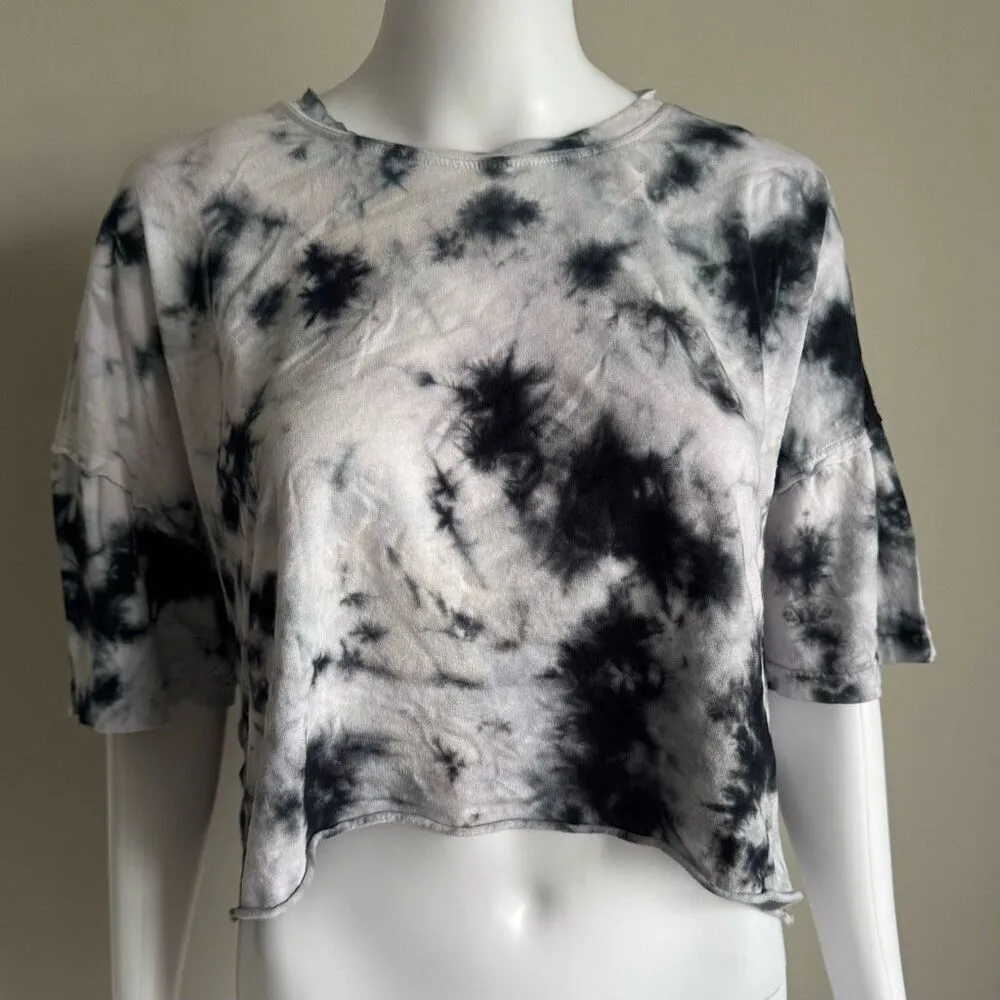 Somewhere In L.A. Cropped Tie Dye Tee Black - Image 3