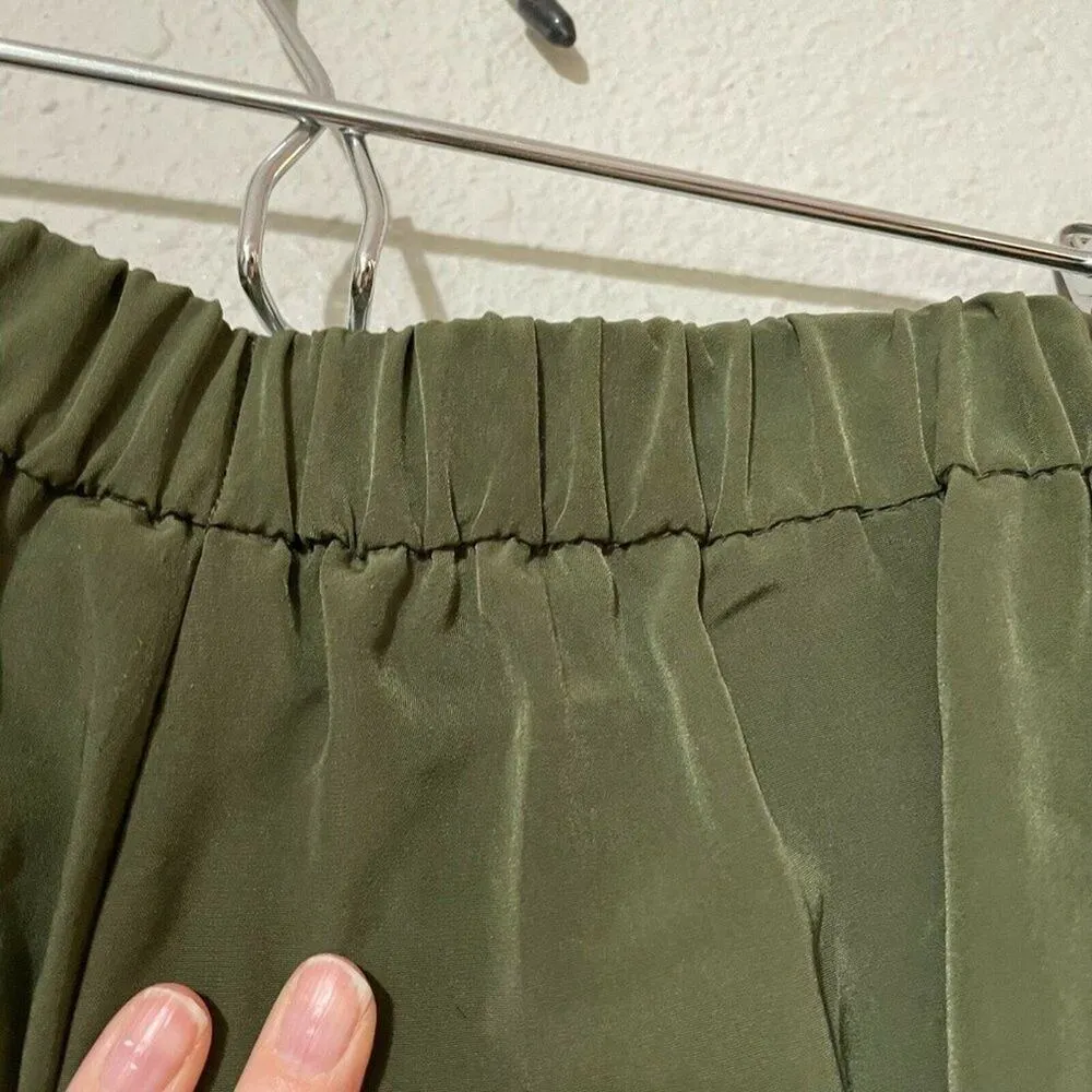 Topshop Womens Green Pockets Elastic Waist Straight Leg Jogger Pants Size 4 - Image 6