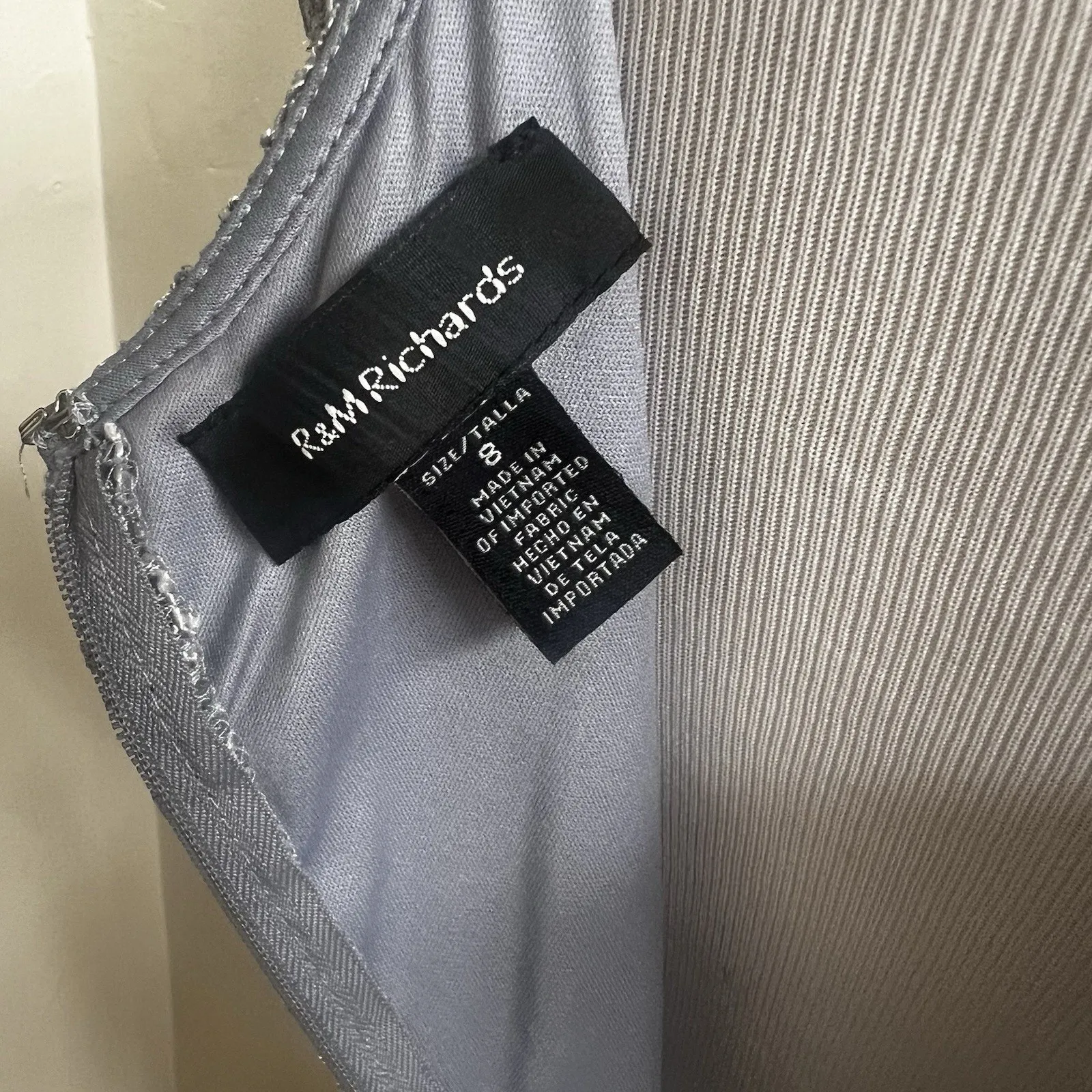 R&M Richards Vintage Sequin Maxi Dress Silver Size 8 Fairy Godmother Y2K 90’s - Image 11