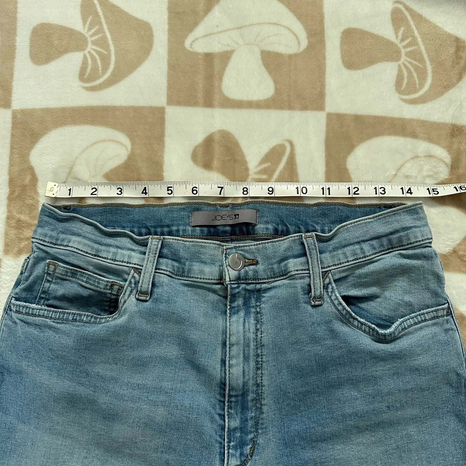 Joe's Jeans High‎ Rise Wide Leg Raw Hem Light Wash Denim Size 31 - Image 7