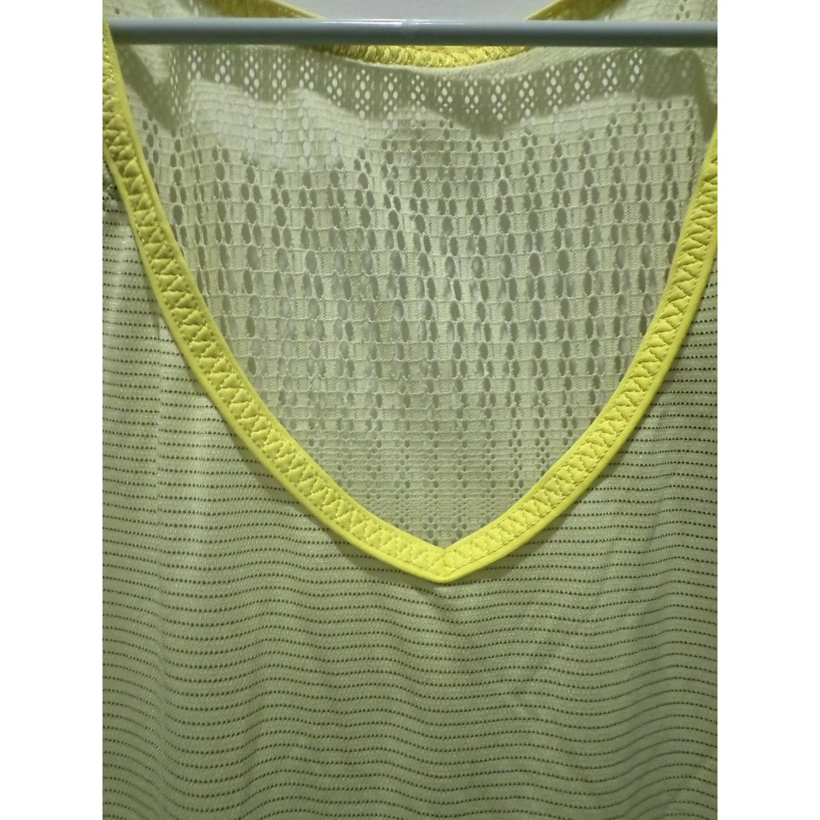 Women’s Lululemon Tank Top Tie And Fly Side Cinch Long Striped Yellow 12 - Image 5
