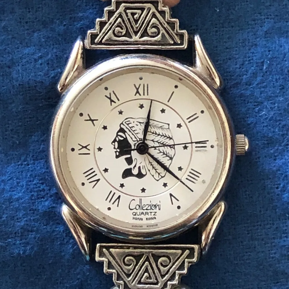 Vintage Native American Style Indian Head Collezioni Watch Turquoise - Image 4