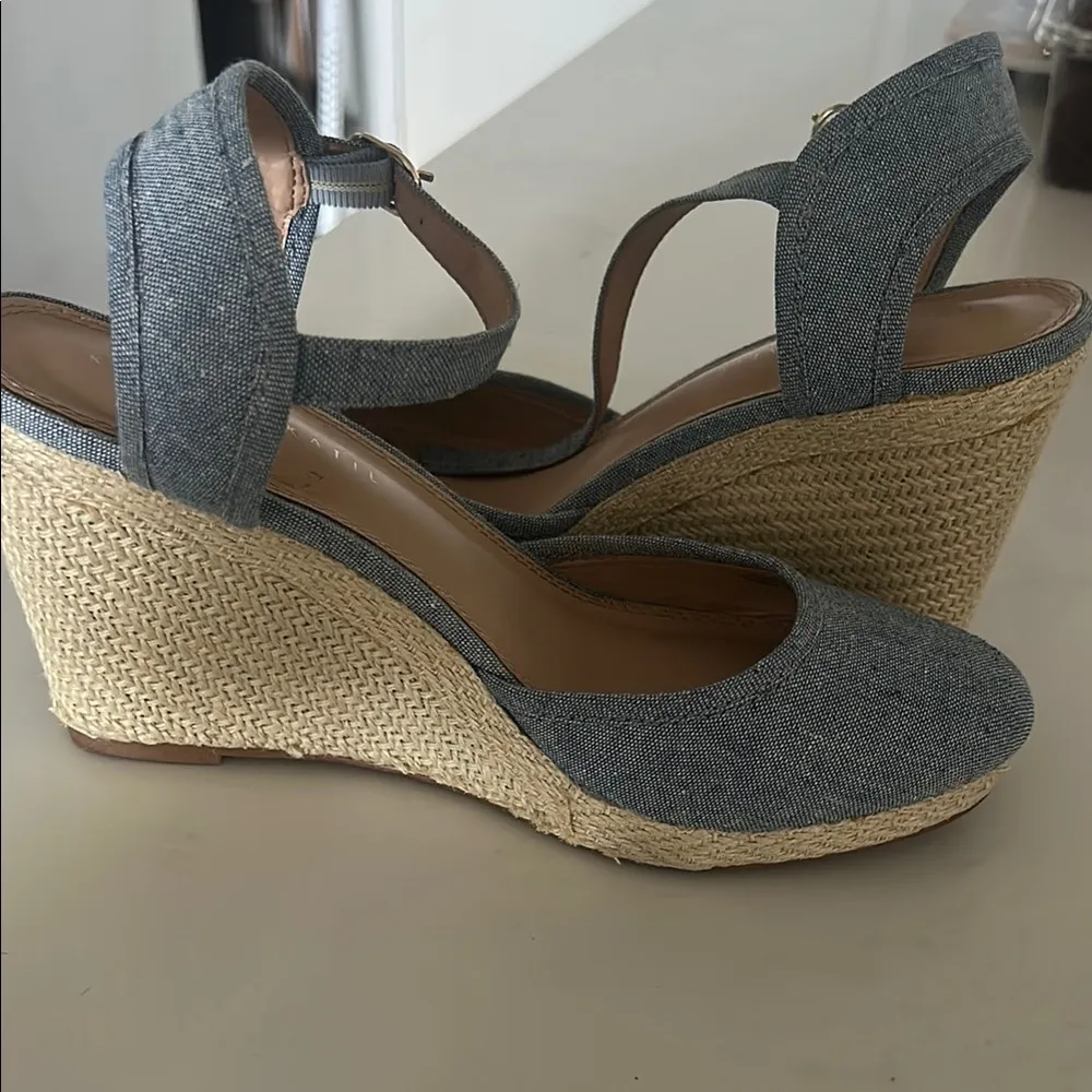 Kelly & Katie Blue Wedge Espadrilles with Ankle Strap - Image 2