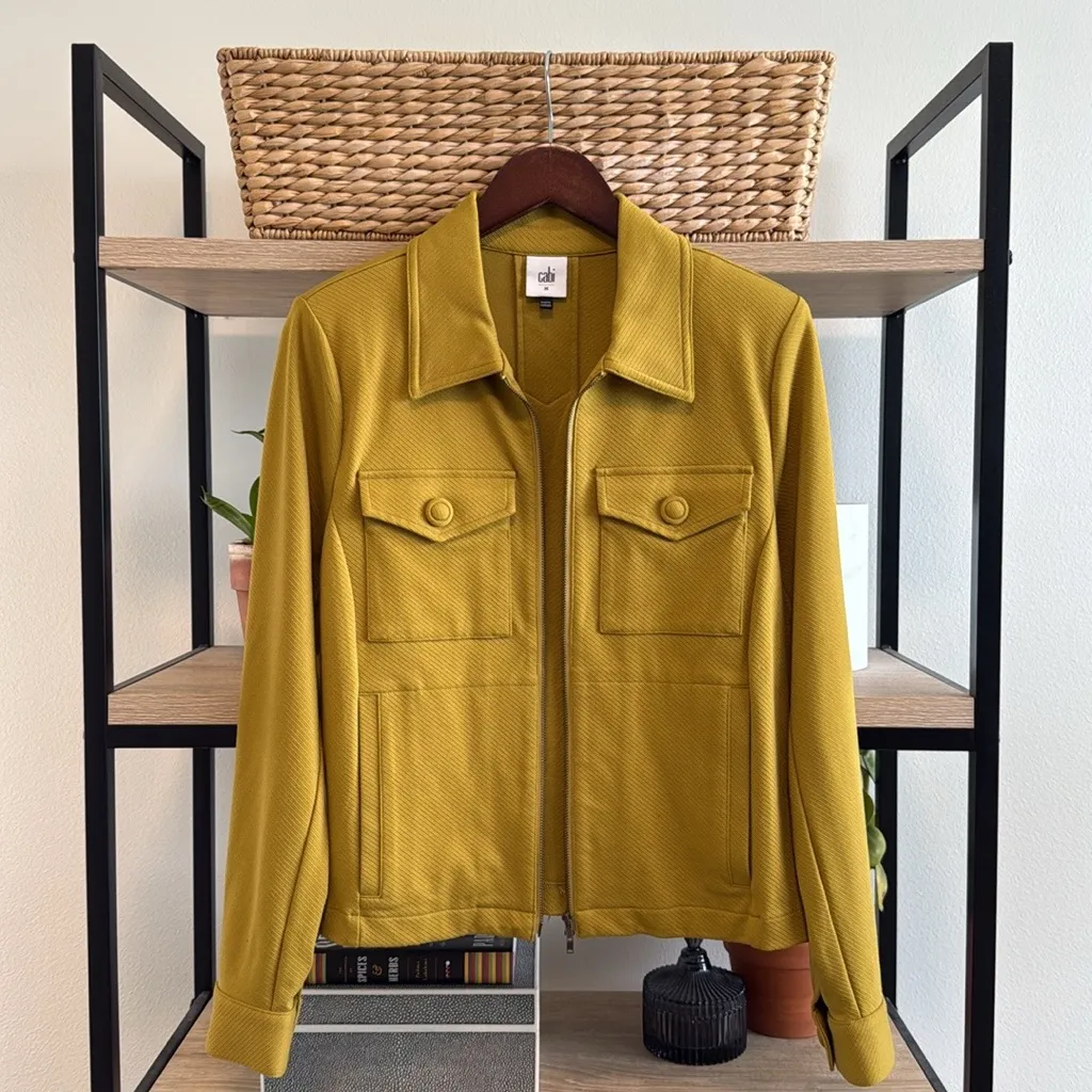 CAbi Jacket Touring 4117 Blazer Green Zip Up Layer Pockets Stretch, Medium - Image 7