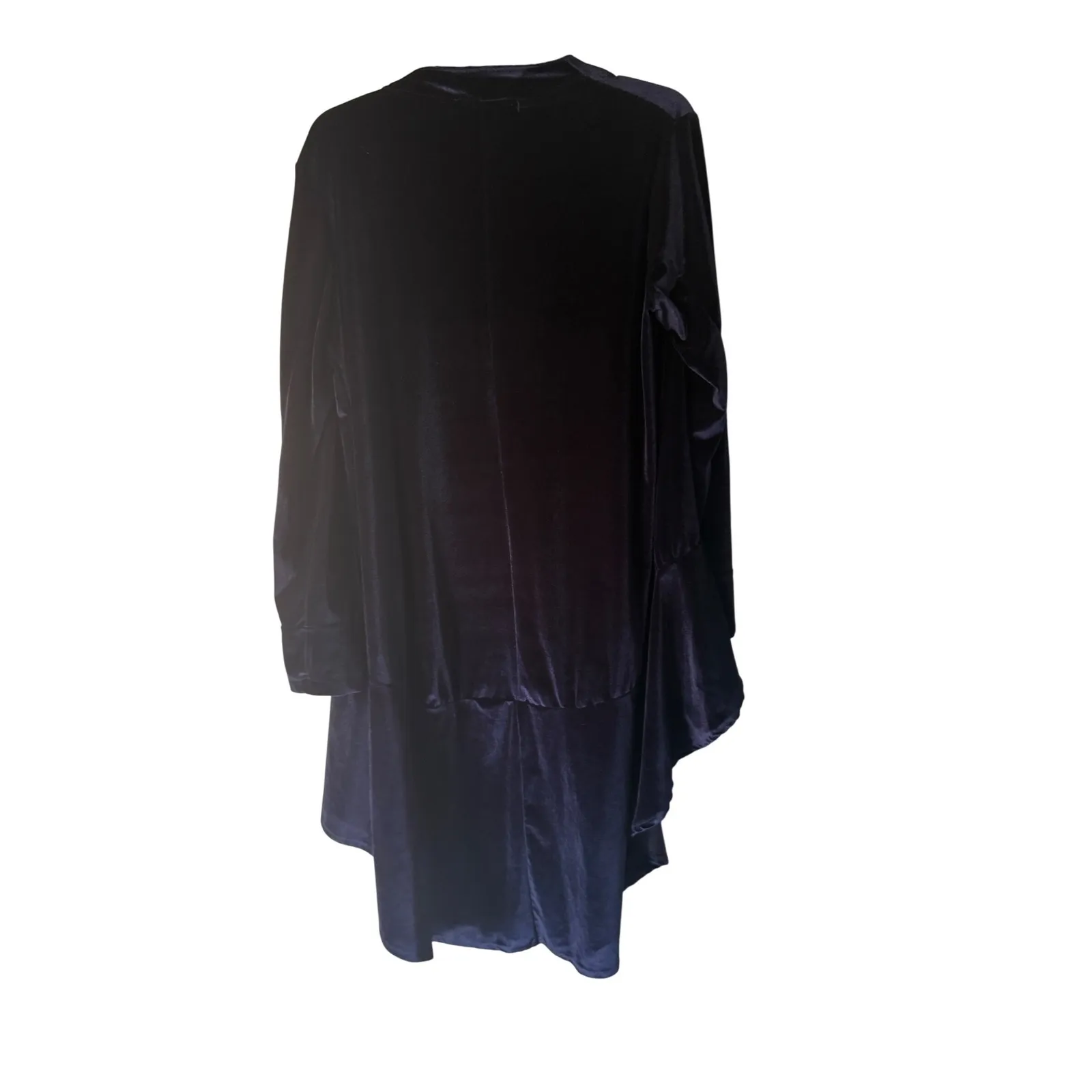 Urban CoCo Women Navy Blue Velvet‎ Waterfall Duster Cardigan S Whimsigoth Grunge - Image 6