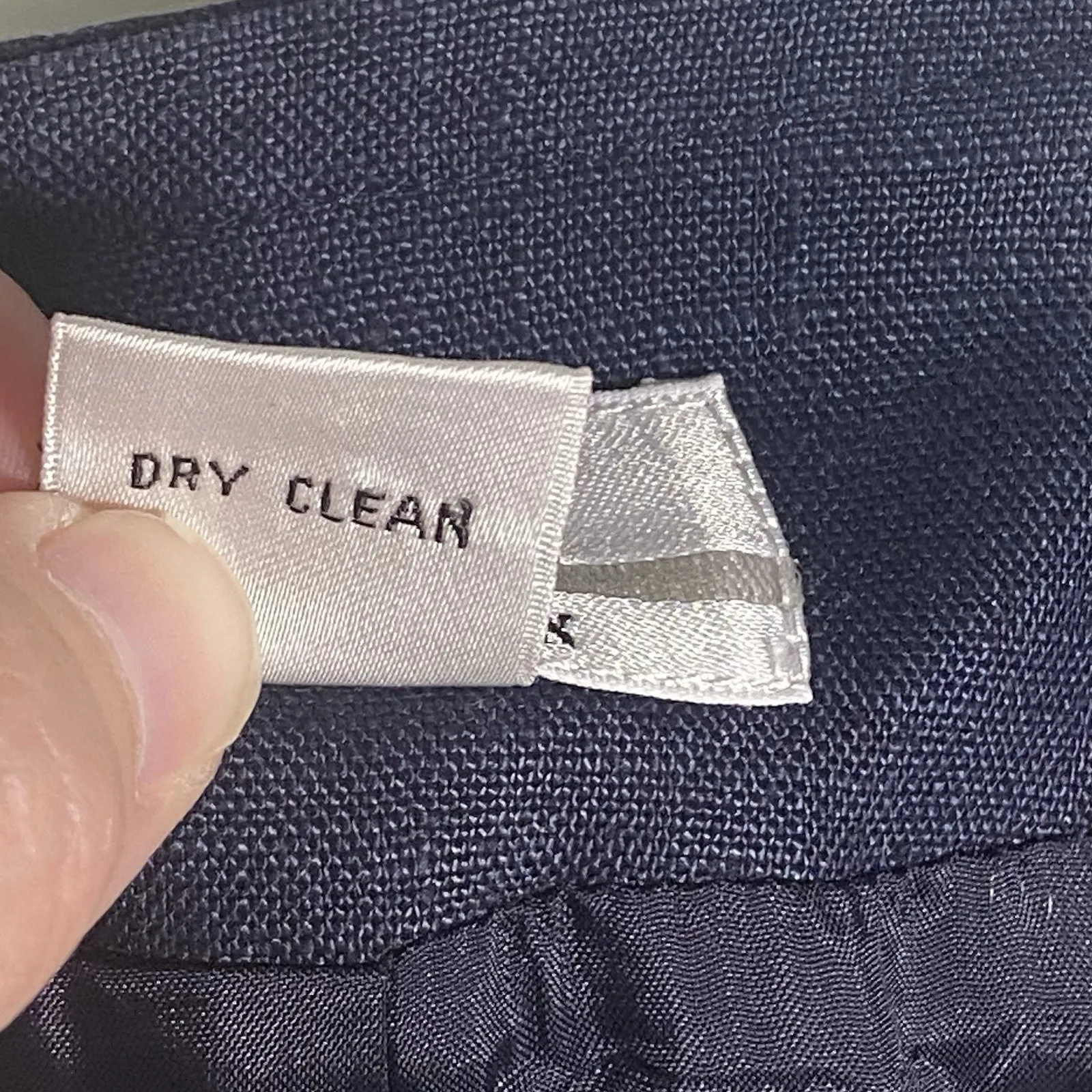 Talbots Blazer Womens 10 Petite Blue Linen Open Front Long Sleeve Coat Gold - Image 6