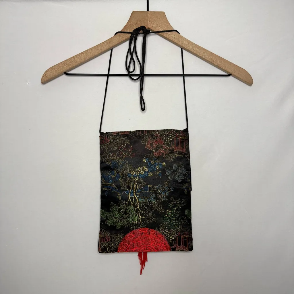 Asian Over The Shoulder Mini‎ Purse Cross Body Black - Image 4