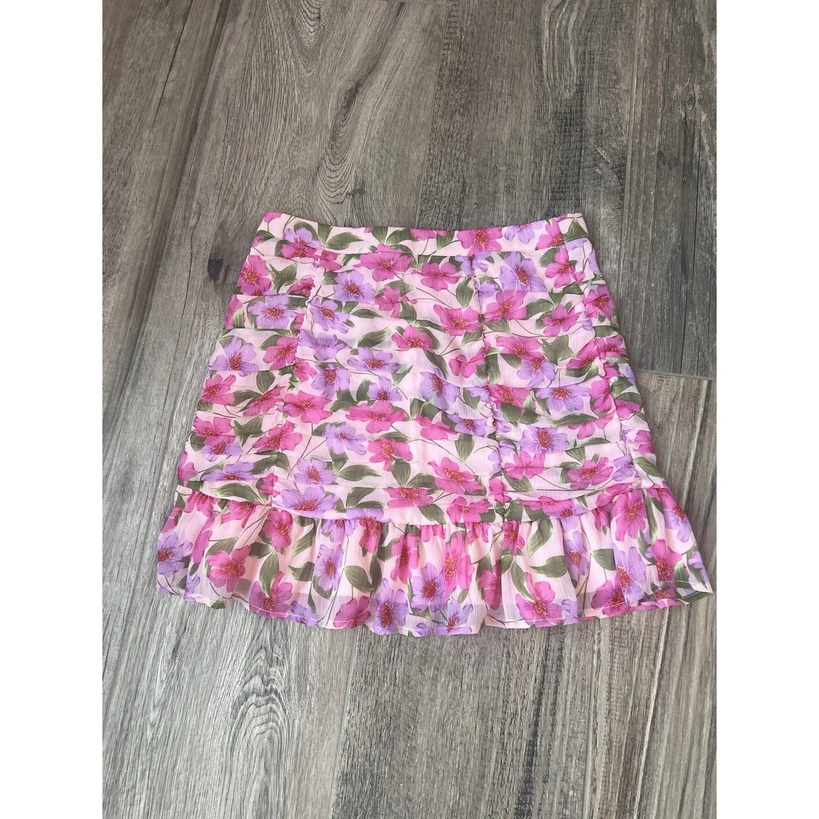 GIANNI B Floral Layered Knee Length Skirt Women’s LARGE SPRING SUMMER NWT #95 - Image 6