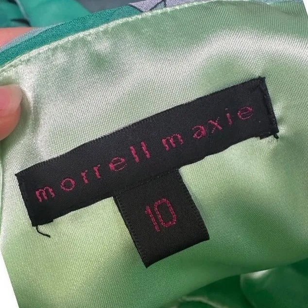 Morrell Maxie Pucci‎ inspired Y2K green halter chiffon flowy dress midi size 10 - Image 3