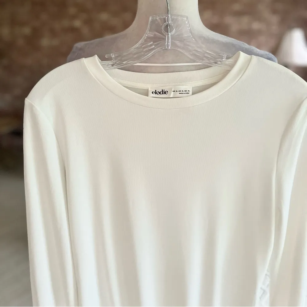 Elodie Nordstrom Bodysuit Ribbed Long Sleeve Ivory  NWOT XL Crewneck Knit - Image 3