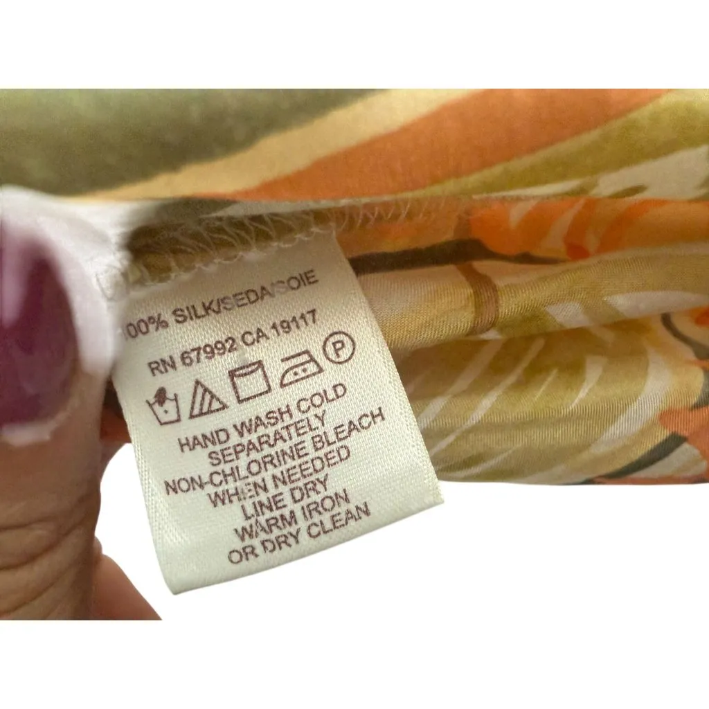 SIGRID OLSEN Collection 100% Silk Tropical Button Down Lightweight Blouse Sz 1X - Image 12