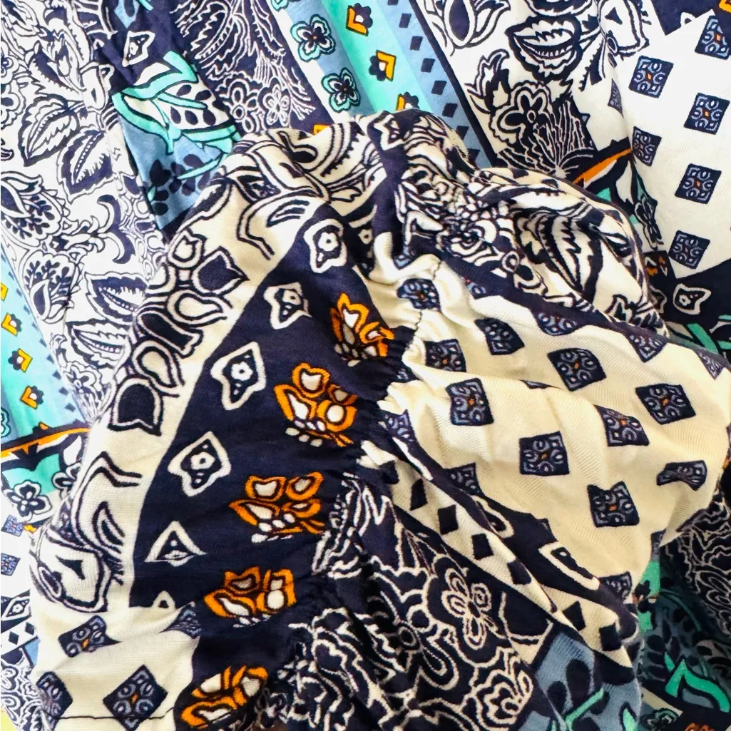 New Michael Lauren Pablo Shirring Pants paisley/geometric print. Size XSmall - Image 3