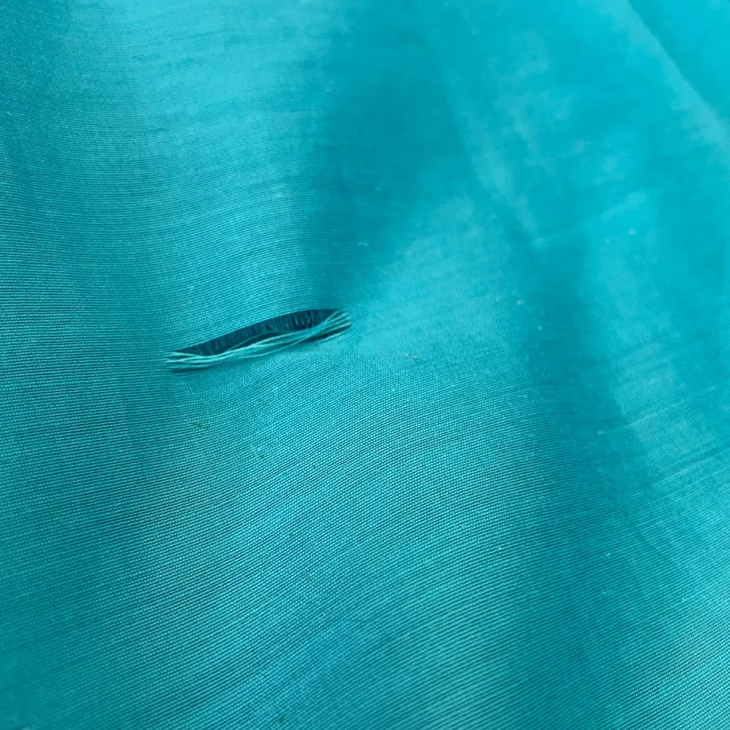 Vintage 1960s Lilli Ann Dress FLAWS Wounded Bird Peplum Skirt Blue White Stripes Size XXS - Image 16