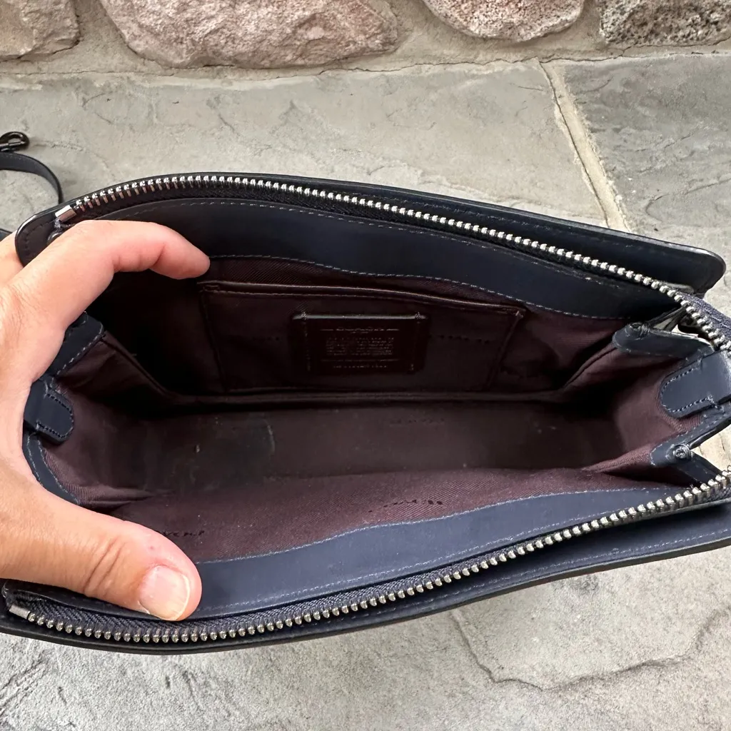 Coach Signature Chain Crossbody Bag COLOR: Navy / Pewter - Image 7