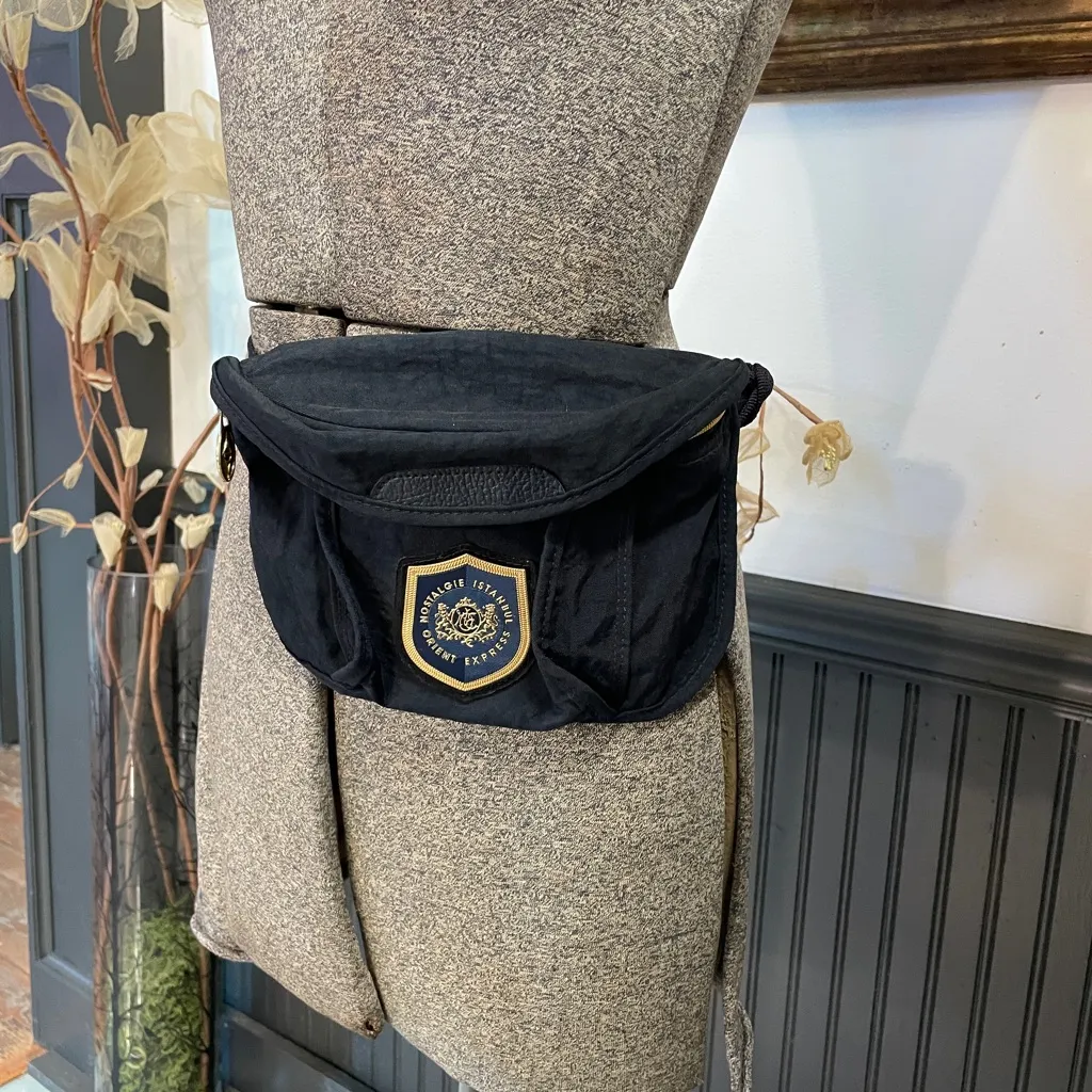Vintage Nostalgie Istanbul Orient Express Crest Belt Bag Crossbody Fanny Pack 💛🎀 Blue - Image 7