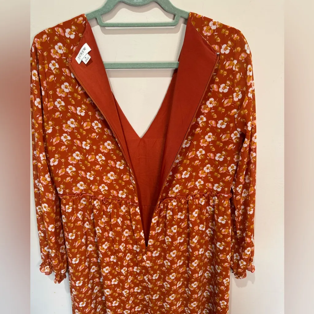 J.Crew Crinkle Midi Flounce Dress Sz‎ Small - Image 5