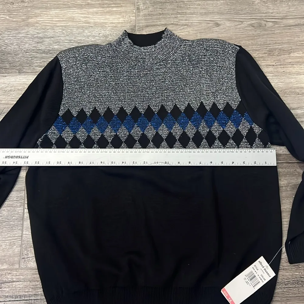 Alfred Dunner Diamond Pattern Sweater Size 1X LA SCALA BLACK SHINE SILVER NWT#83 - Image 10