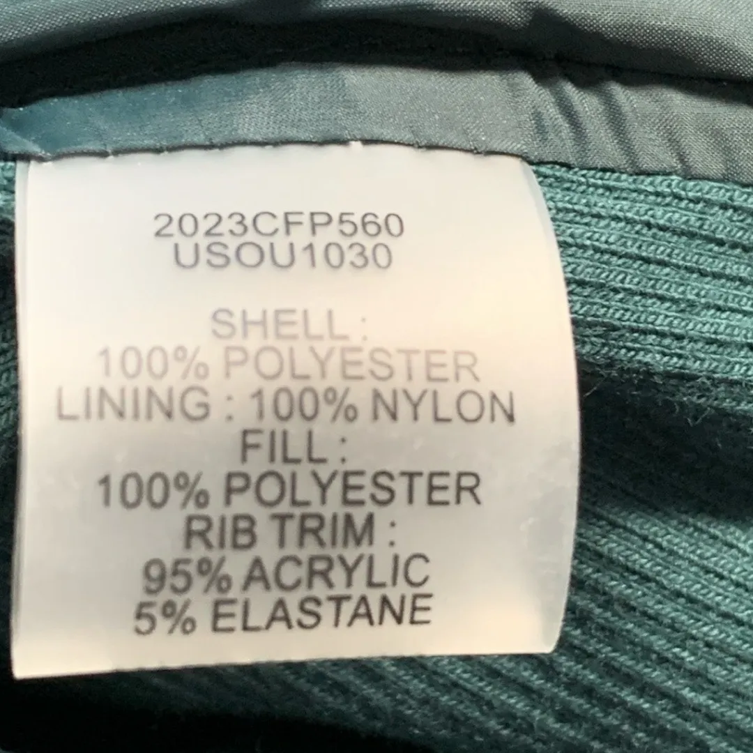 Universal Standard Teal Hooded Puffer Jacket Quilted Medium NWT Comfort Panel - Image 10