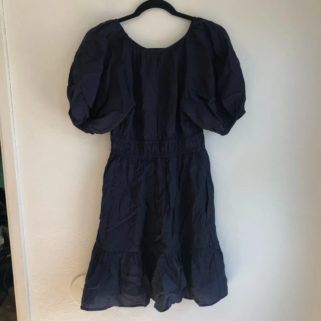 Vineyard Vines Navy V-Neck Marina Puff-Sleeve Mini Dress Sundress size XS - Image 6