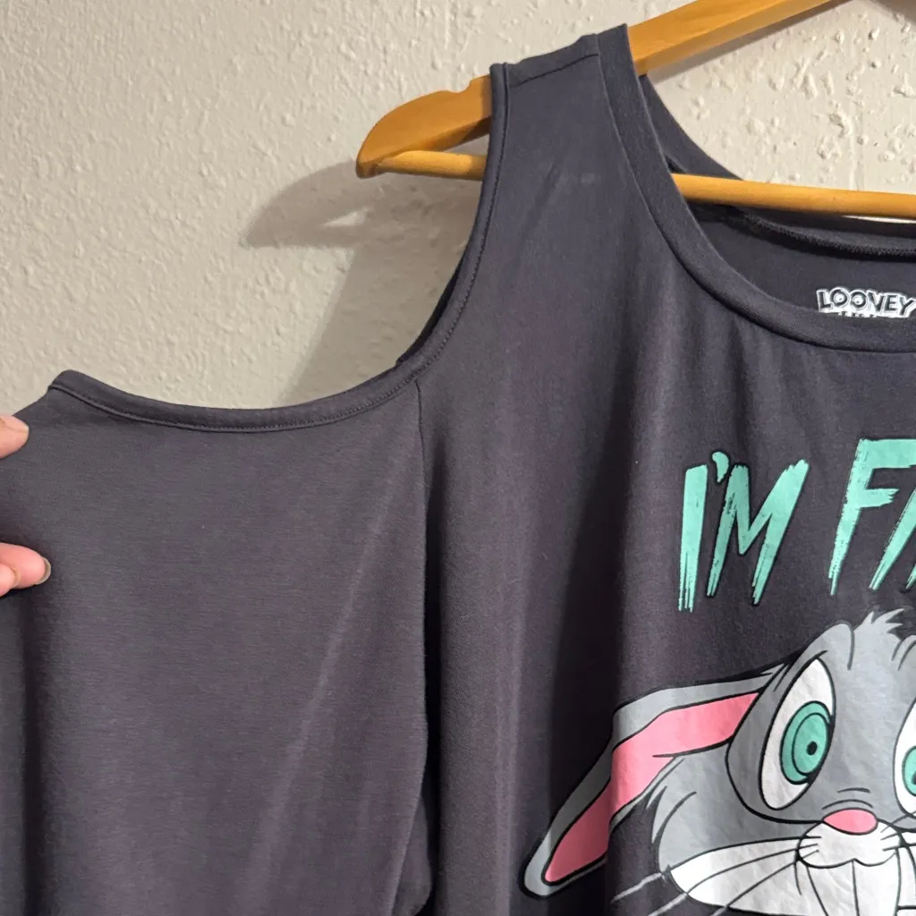 Warner Bros. Looney Tunes Cold Shoulder Top Pink Size 3X - Image 5