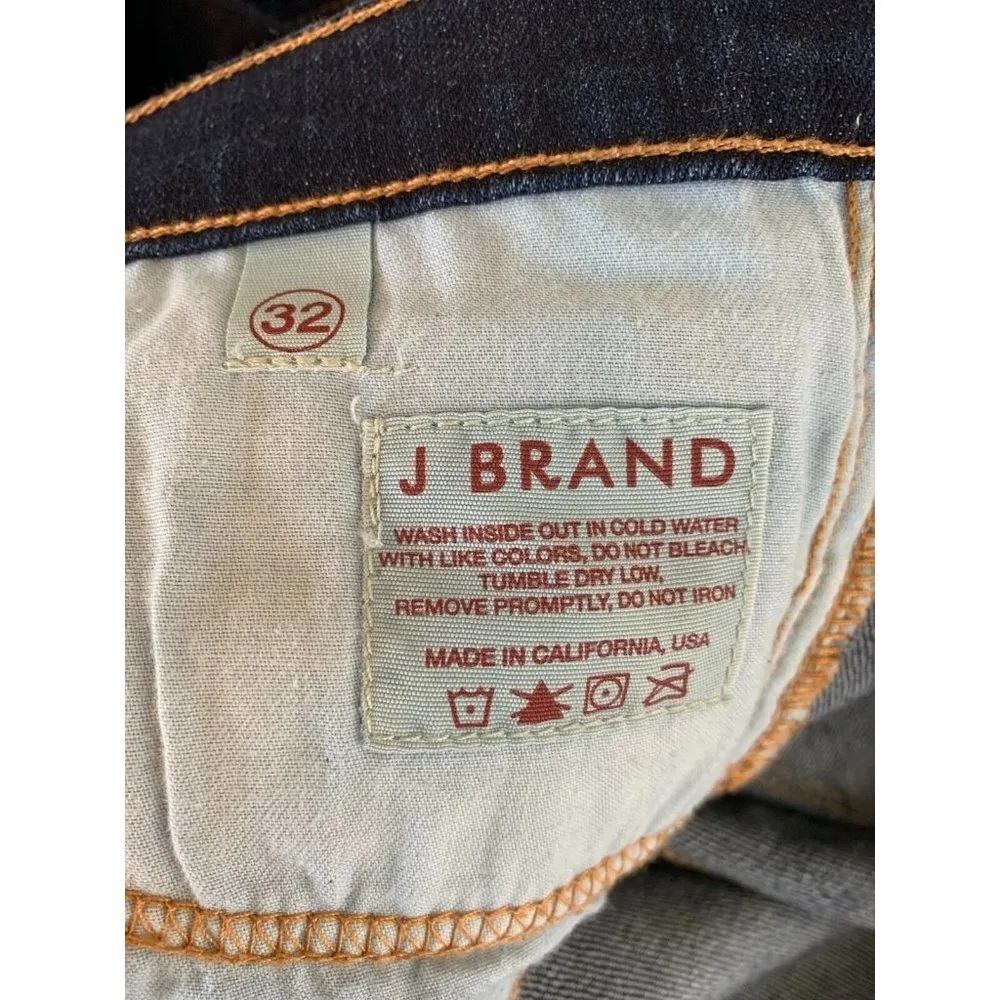 J BRAND Dark Wash Distressed Pencil Leg Jeans Size 32 Blue - Image 7