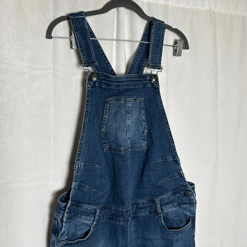 Seraphine Maternity Pregnancy Denim Overalls Size 6 Blue - Image 3