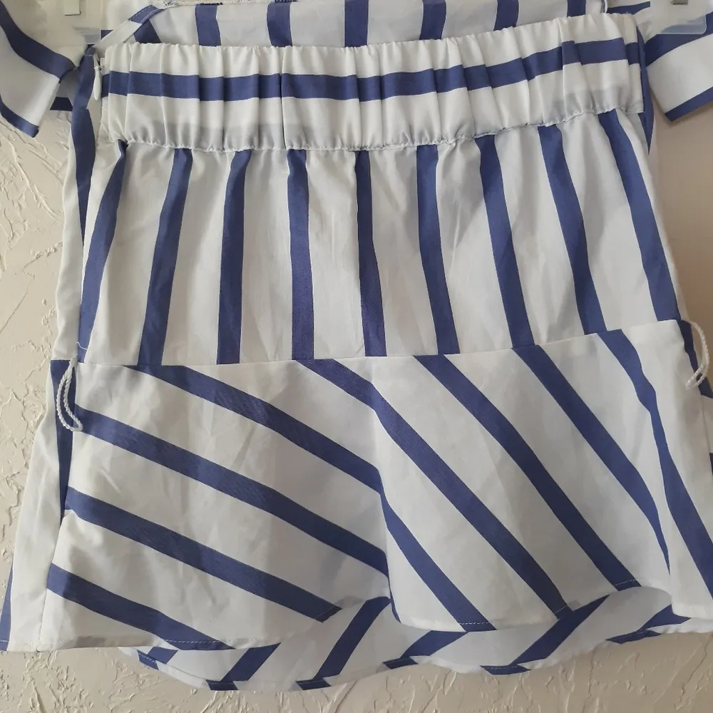 NWOT Express Off Shoulder Striped Peplum Top - Image 8