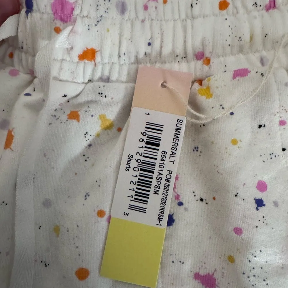 Summersalt The Softest French Terry Lounge Shorts Paint Splatter NWT S - Image 4