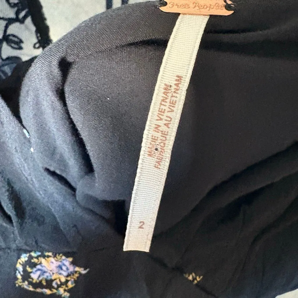 Free People Mockingbird Mesh Inset Mini Dress Women's Size 2 Black and Blue - Image 7