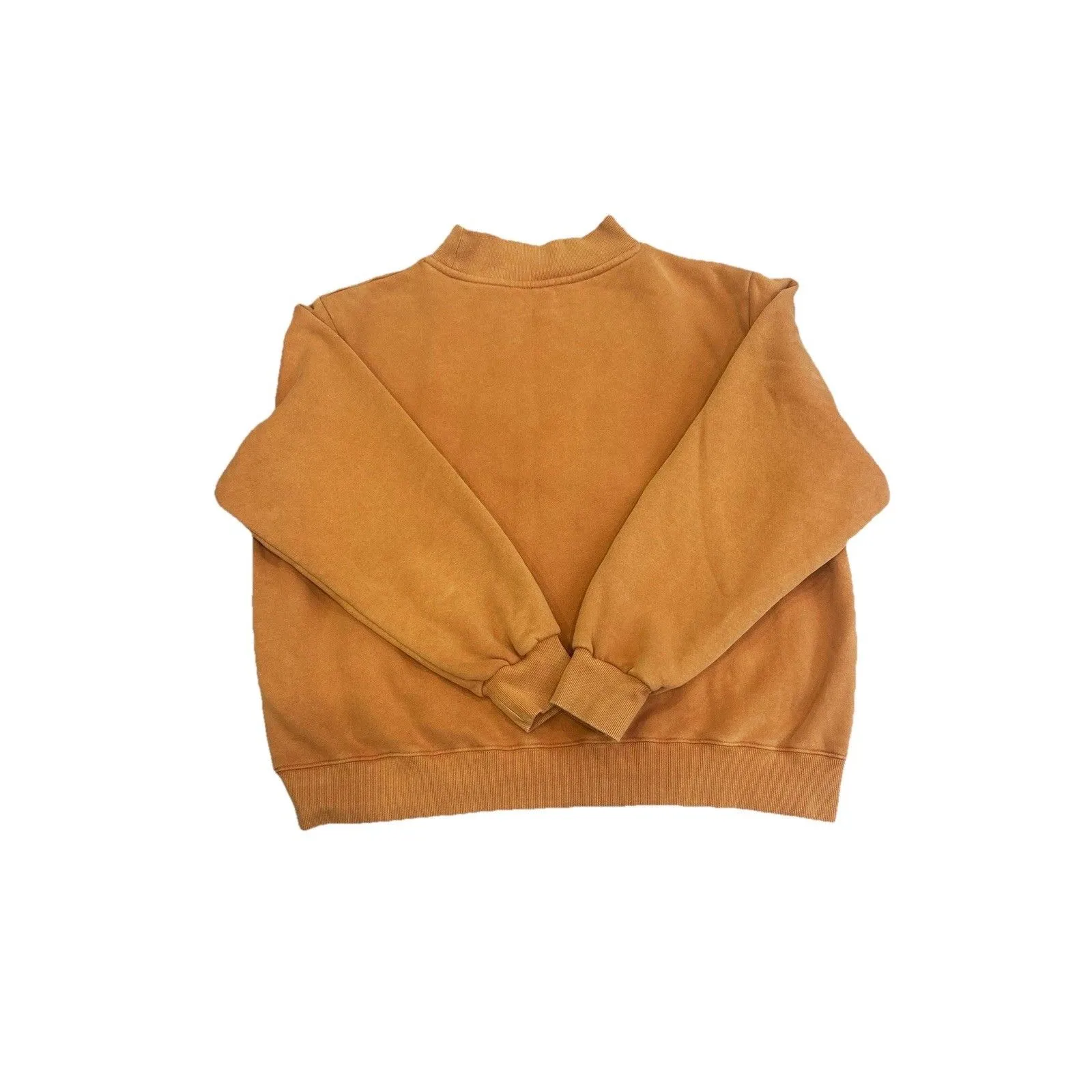 Parke Varsity Mockneck Sweatshirt Halloween Orange Acid Wash L/XL Sold Out - Image 6