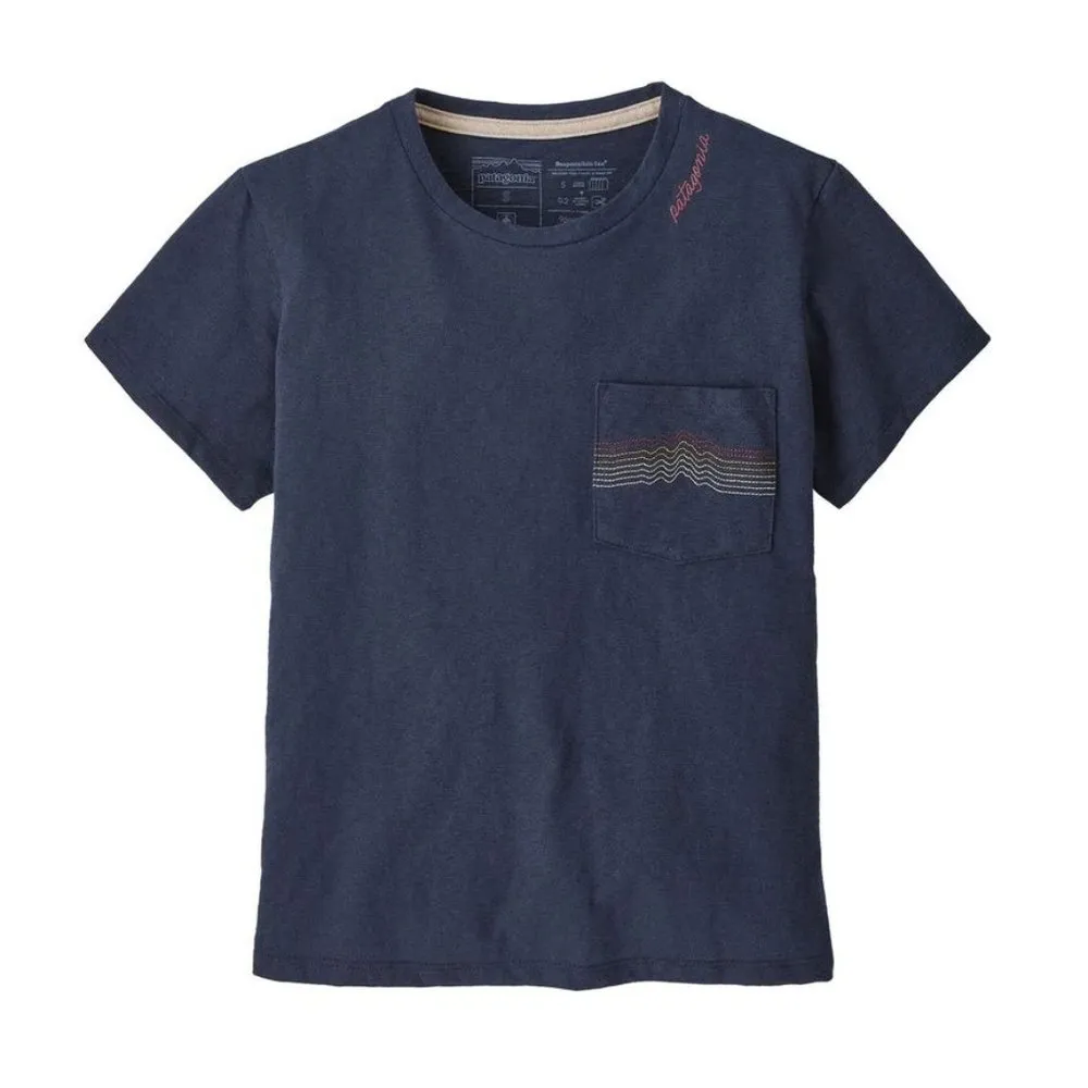 Women's Ridge Rise Stripe Pocket Responsibili Tee NWT Size XS (Navy) - Image 14