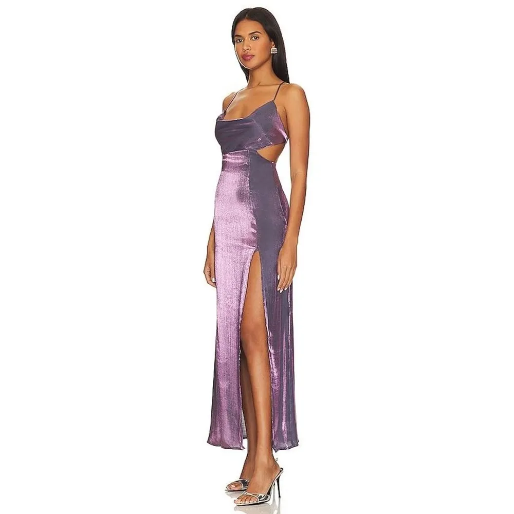 ASTR The Label Shivani Maxi Dress Lavender Shine Size Small NWT - Image 3