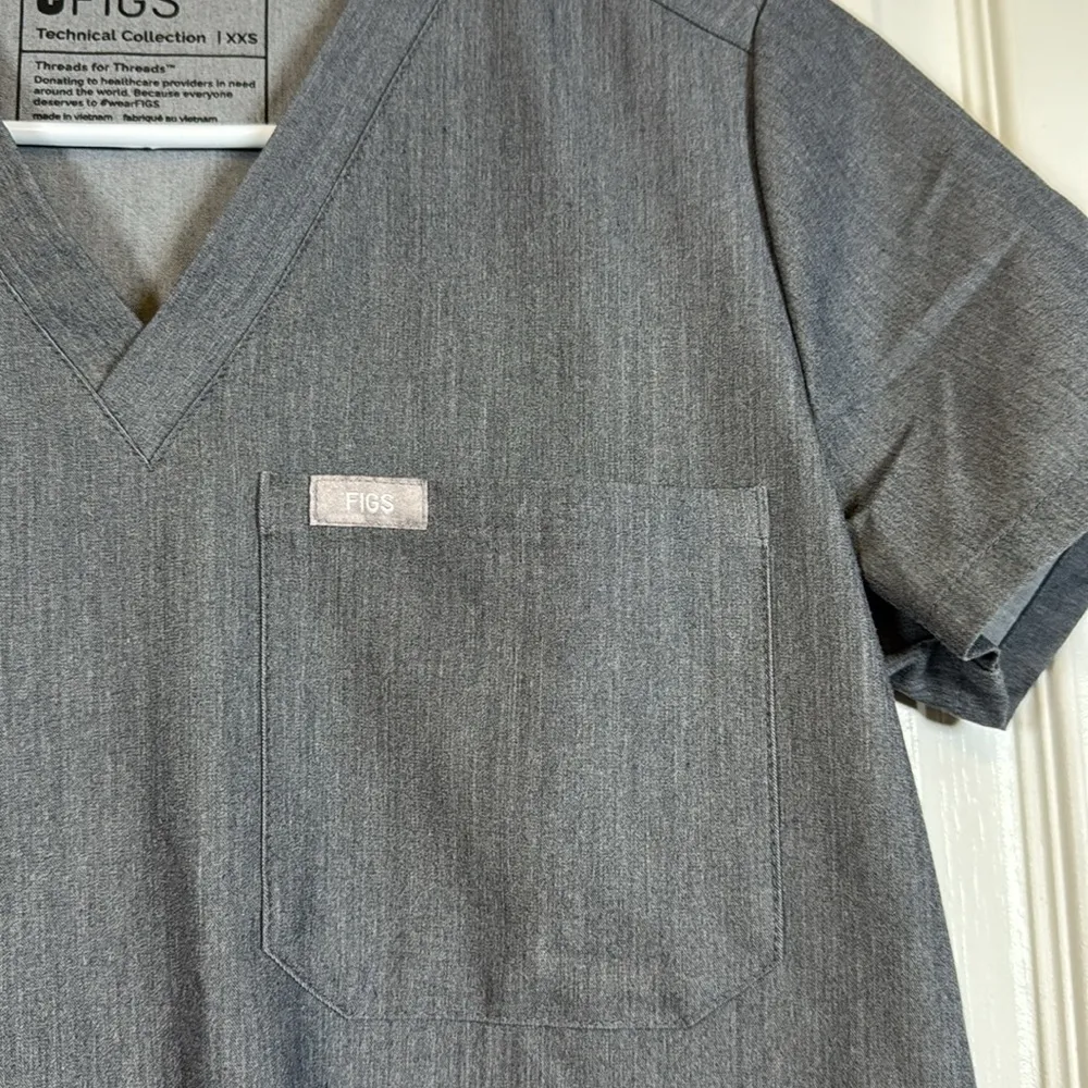 Figs Catarina Dark Gray Scrub Surgeon Pharmacist Nurse Doctor XXS EUC #5634 - Image 5
