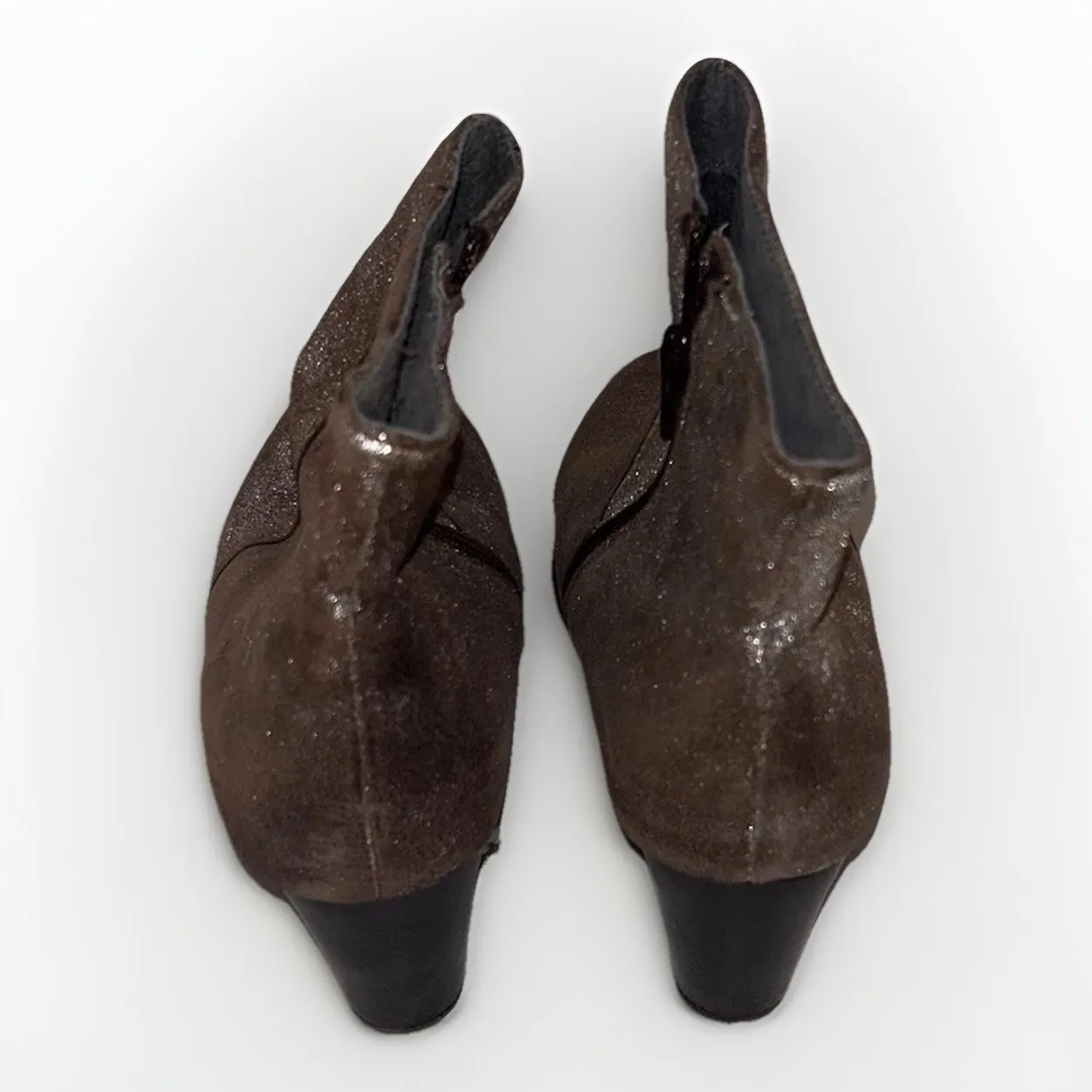 Seychelles‎ Women Distressed Metallic Pewter Western Zip Ankle Boots sz 9 - Image 5