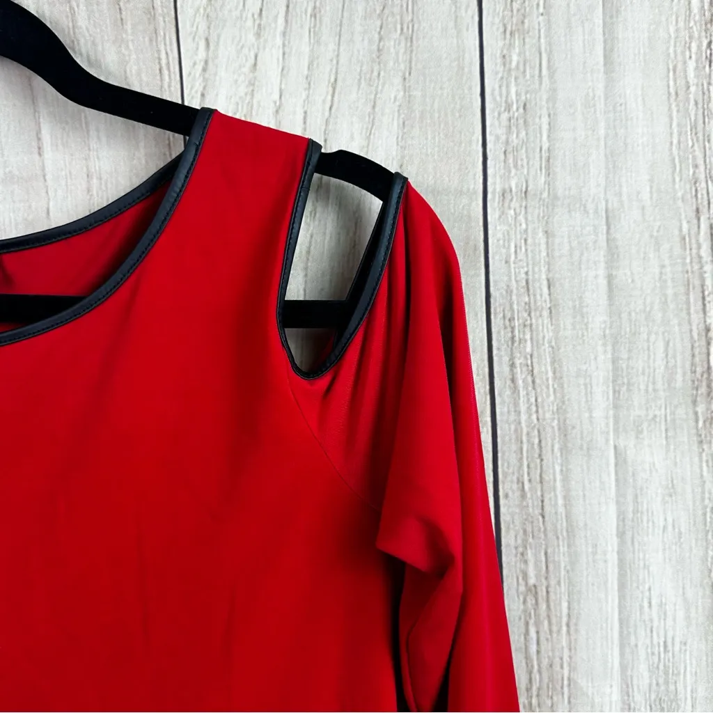 Calvin Klein Red Cutout Blouse - Image 2