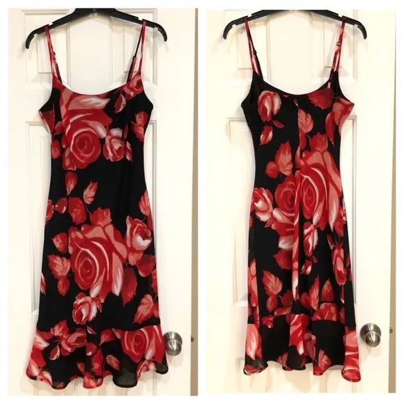 Jonathon Martin Red/Black Floral Dress 7 - Image 2