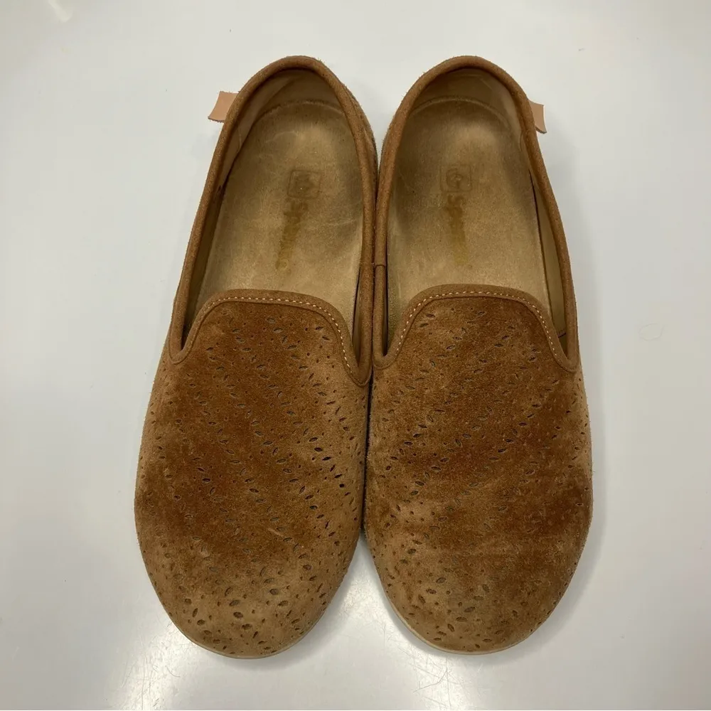 Spenco orthodic‎ Ballet Flat Bailey saddle laser cut suede size 7.5 Brown - Image 2