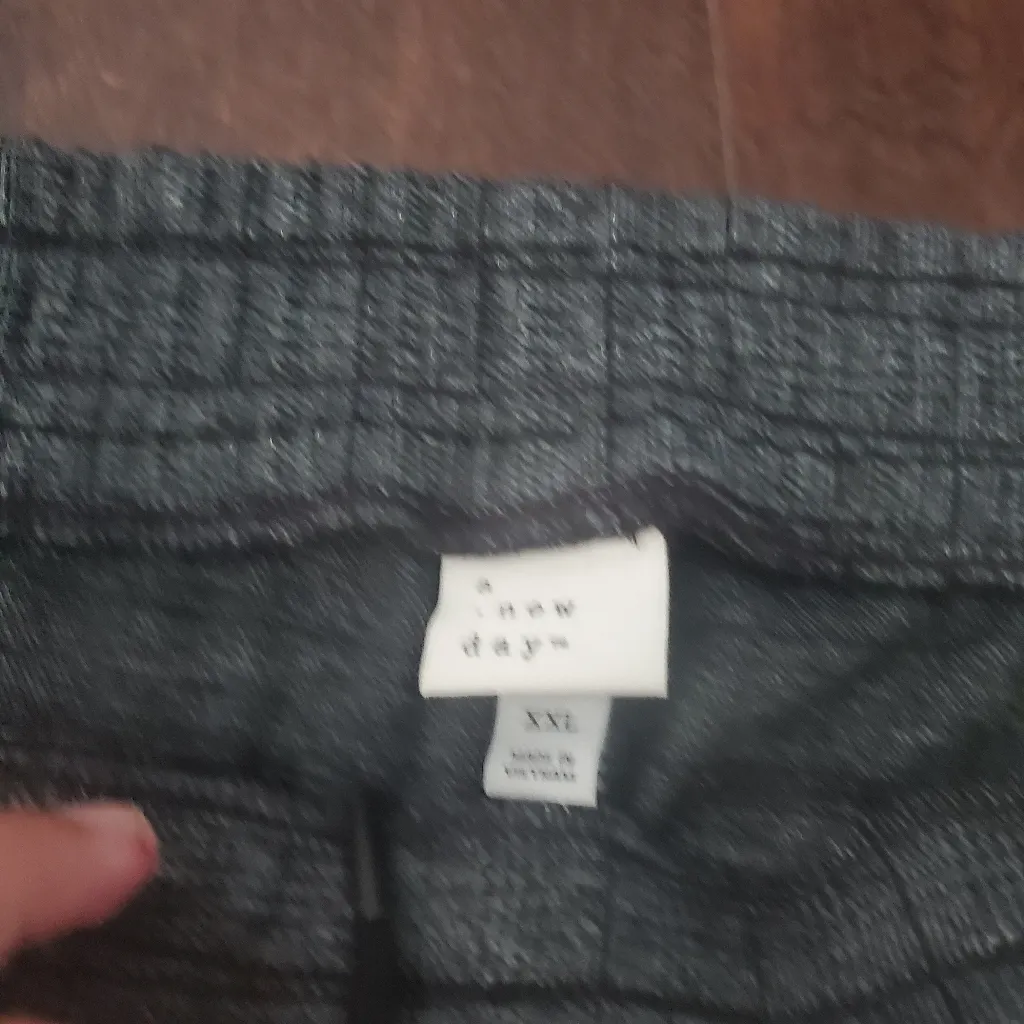 Women's Gray Plaid Pants A New Day Ankle Length Drawstring Trousers XXL New With - Image 4