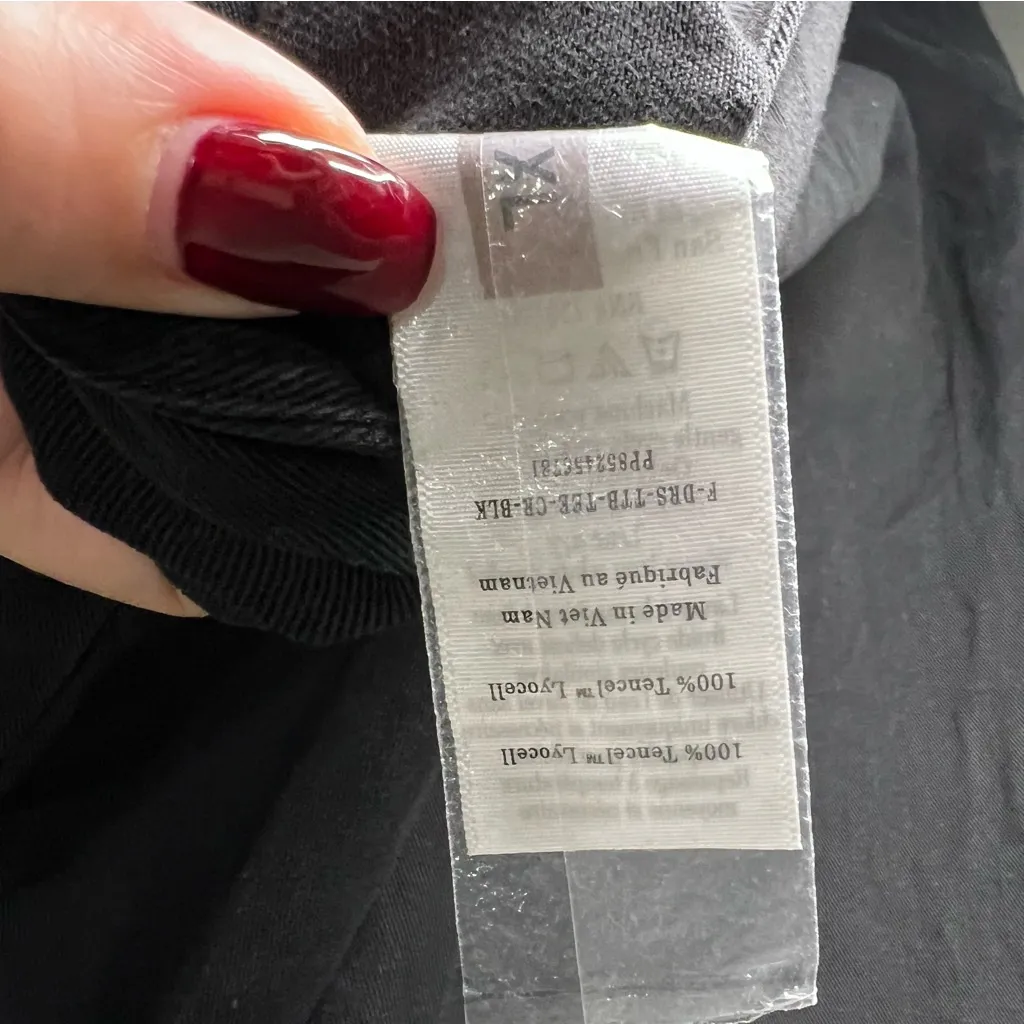 Everlane Black The Relaxed T-Shirt Tencel Side Slits Buttersoft Midi Dress - Image 10