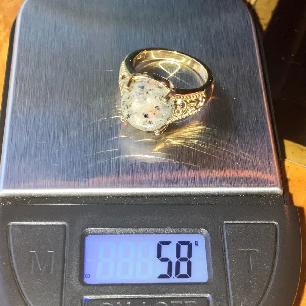 Natural Yooperlite Sterling Silver Ring Size 7 Gold - Image 9