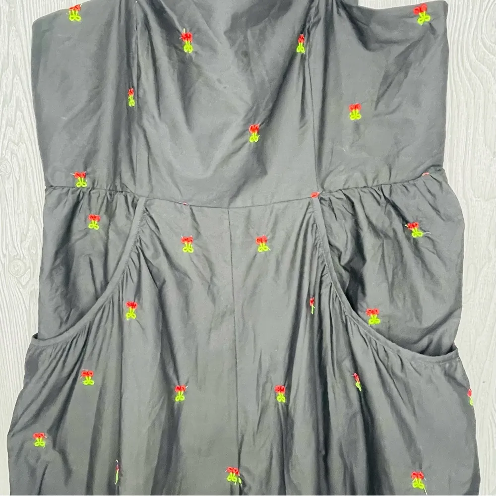 Nwt cider oversized pant jumper romper sleeveless cherry embroidered cotton 3x - Image 2