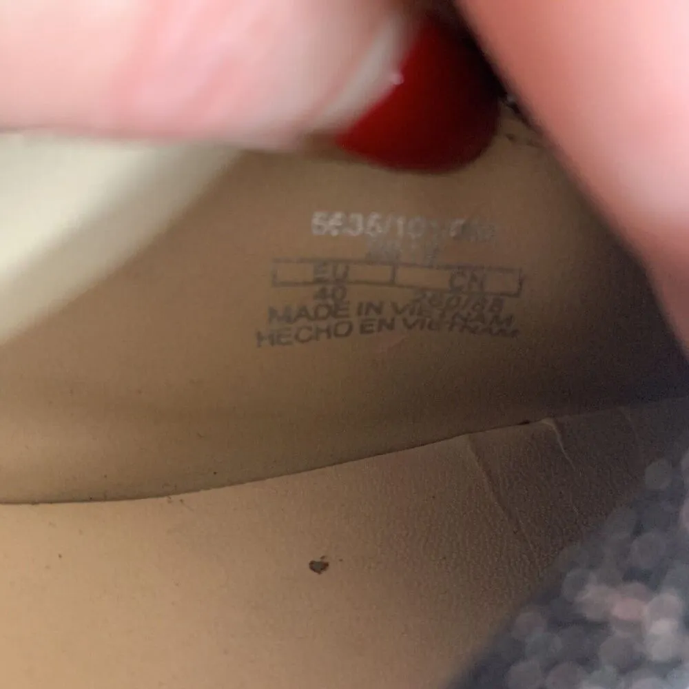 Zara Woman Size 9 Sneakers YEAH Slip On Black Metallic Platform Canvas Casual - Image 8