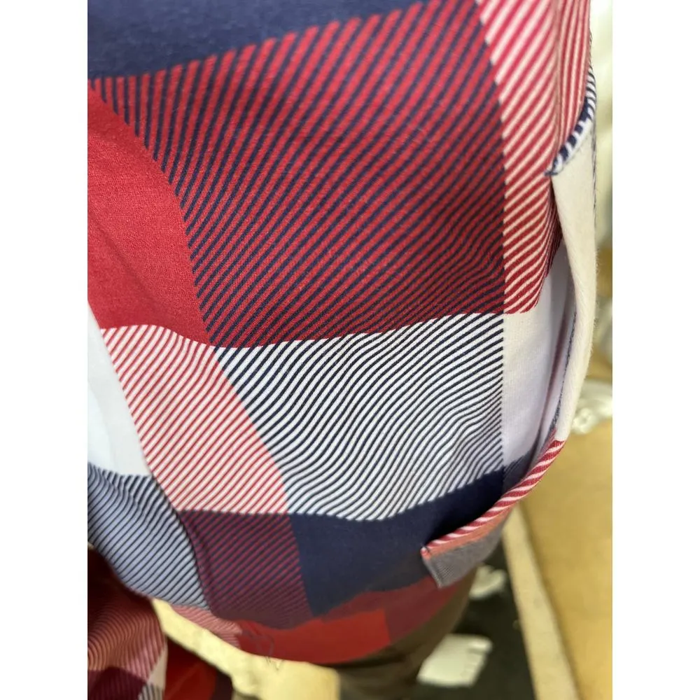 NEW Royal Savage Checkered Hoodie Red White Blue Sweatshirt Women's Size Small - Image 5