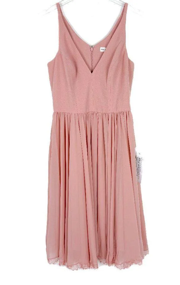NWT Dress the Population Alicia Mixed Media Midi Dress Blush Pink Size Medium M - Image 2