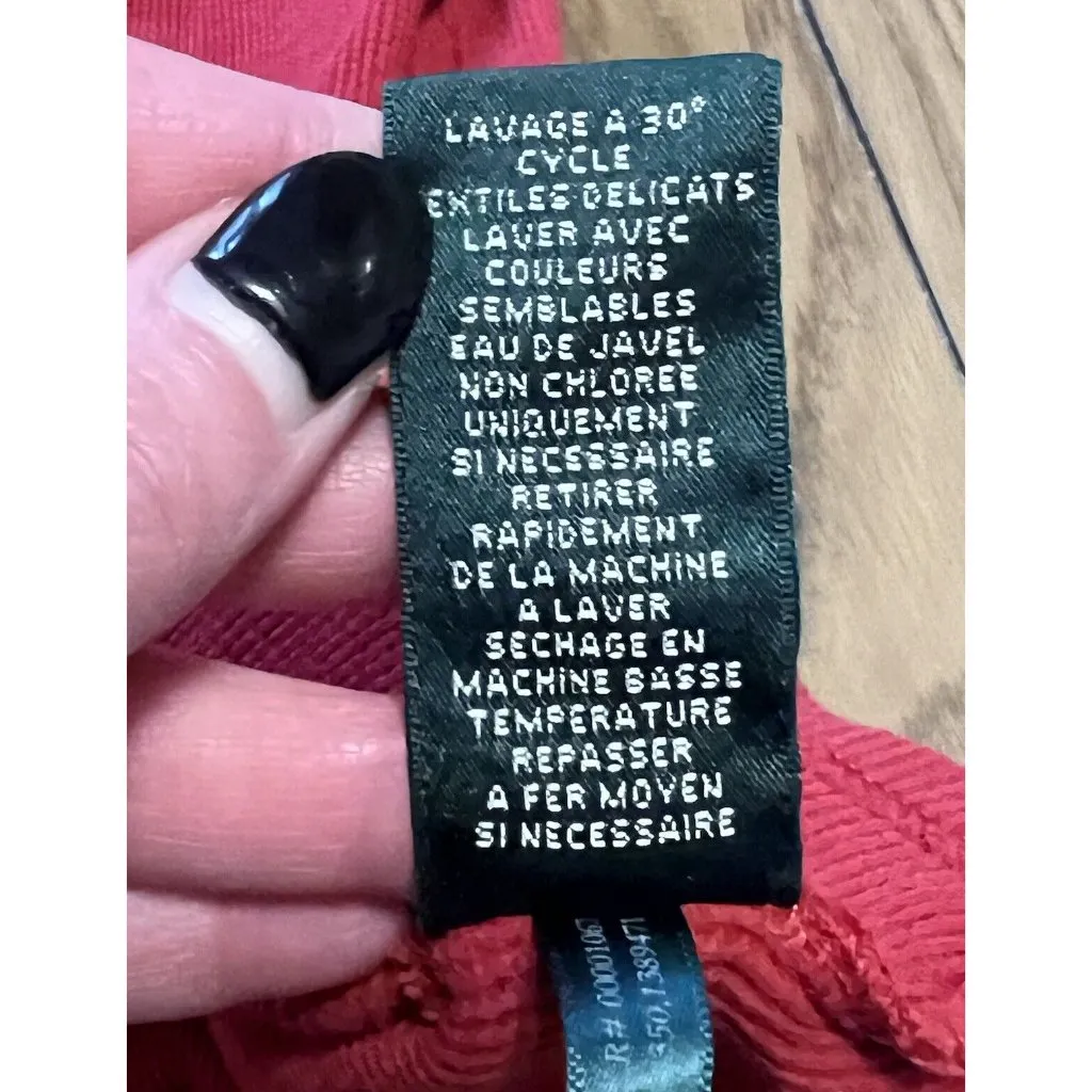 Lauren Ralph Lauren‎ Active Sweater Women Size Measured Red Embroidred 1/4 Zip - Image 8