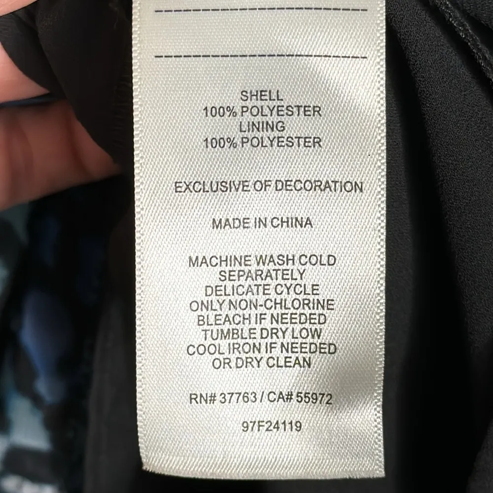 Laundry by Shelli Segal Black Blue Leopard Print Dress Size 10 - Image 7