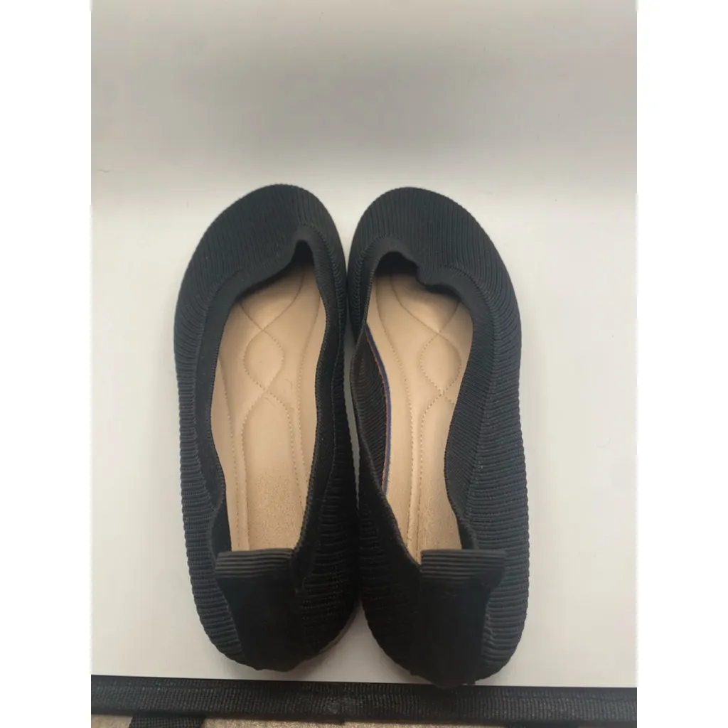 Black Knit Ballet Flats Comfortable Everyday Minimalist Slip On Quiet Luxury 10 - Image 5