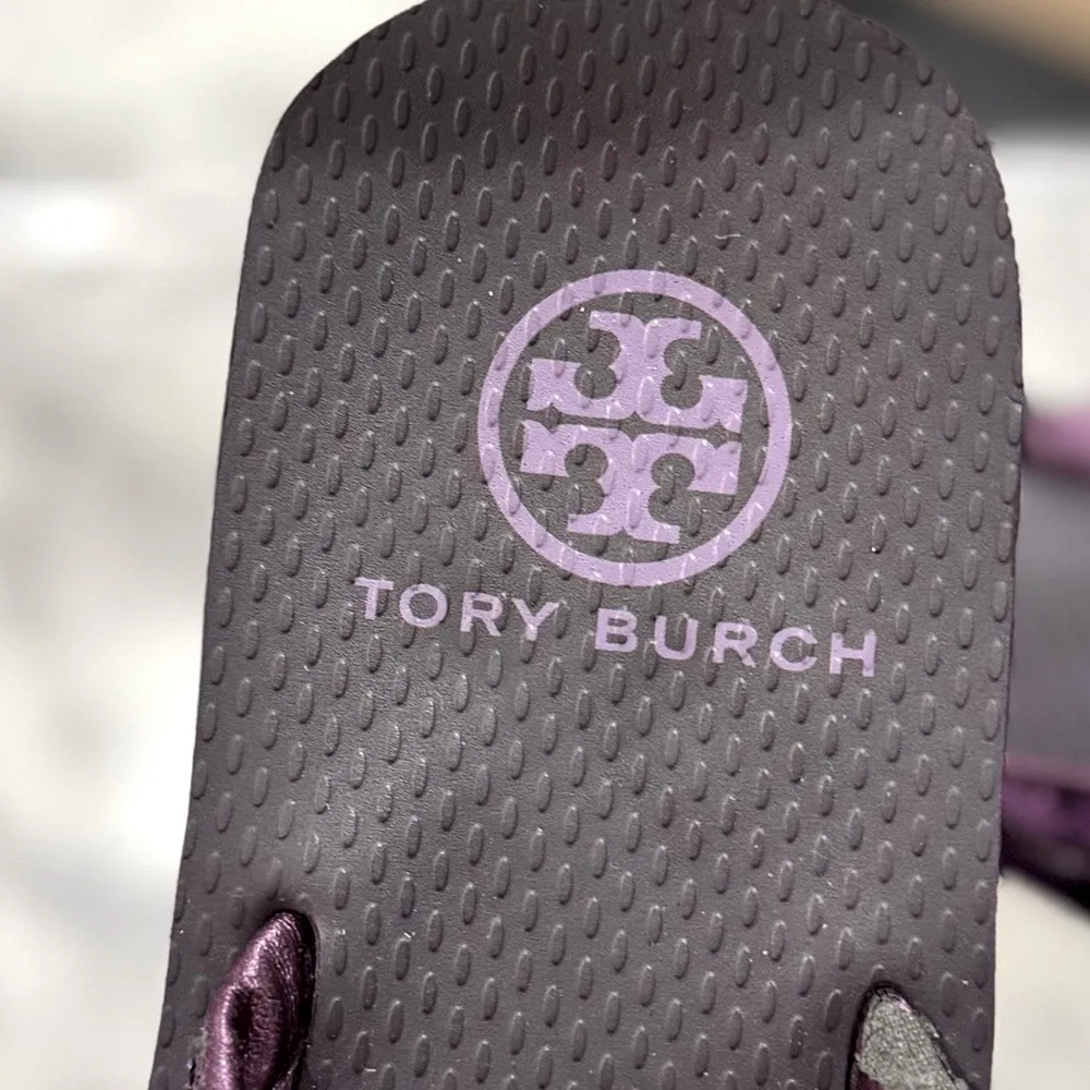 Purple Glitter Bow Flip Flops - Image 7