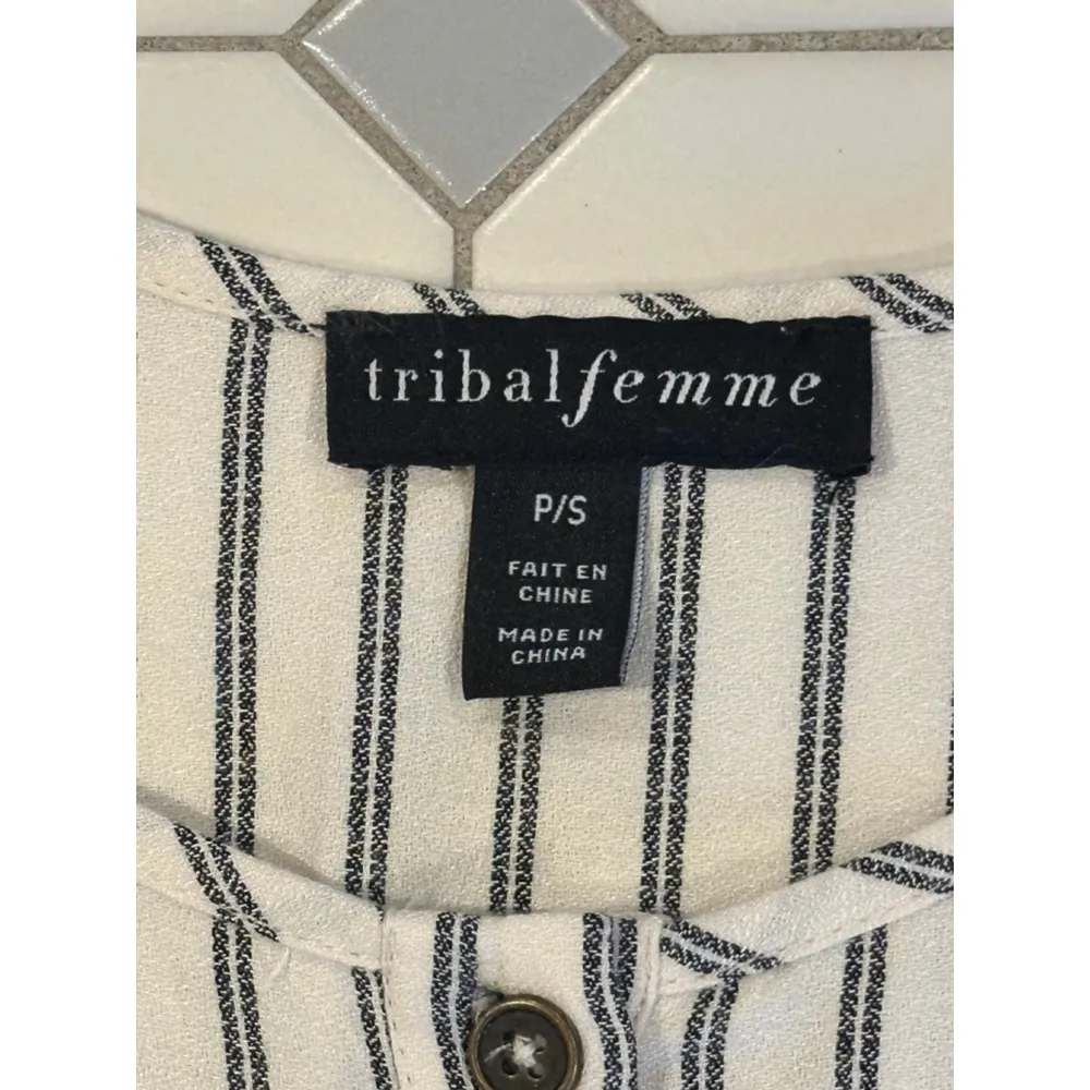 NWT Tribal Femme Petite Small Cream Striped Jumpsuit Tan Size undefined - Image 11